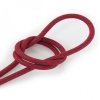 Fil électrique tissu câble rond 2x0.75 mm² Fil Électrique Tissu Rouge Cerise 2x0,75mm² - Câble Électrique Textile de Qualité