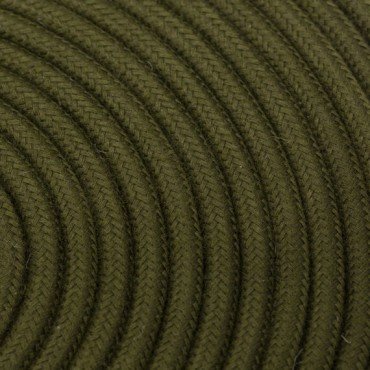 Fil électrique tissu câble rond 2x0.75 mm² Fil Électrique Tissu Vert Kaki 2x0,75mm² - Câble Électrique Textile de Qualité