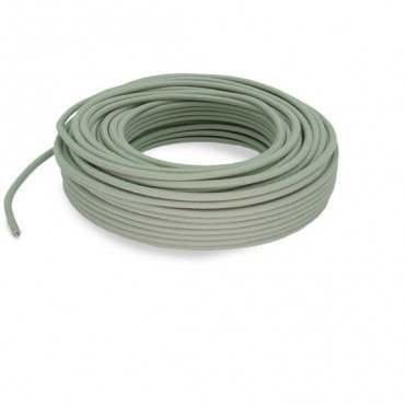 Fil électrique tissu câble rond 2x0.75 mm² Fil Électrique Tissu Vert Jade 2x0,75mm² - Câble Électrique Textile de Qualité