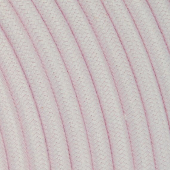 Fil électrique tissu câble rond 2x0.75 mm² Fil Électrique Tissu Rose Pâle 2x0,75mm² - Câble Électrique Textile de Qualité