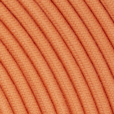 Fil électrique tissu câble rond 2x0.75 mm² Fil Électrique Tissu Saumon 2x0,75mm² - Câble Électrique Textile de Qualité