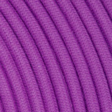Fil électrique tissu câble rond 2x0.75 mm² Fil Électrique Tissu Violet Glycine 2x0,75mm² - Câble Électrique Textile de Qualité