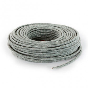 Fil électrique tissu câble rond 2x0.75 mm² Fil Électrique Tissu Beige et Vert Sauge 2x0,75mm² - Câble Électrique Textile de Q...