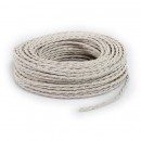 Fil électrique tissu torsadé 2x0.75 mm² Câble Textile Torsadé Lin Beige 2x0.75mm² - Fil Electrique Tissu