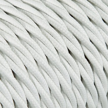 Fil électrique tissu torsadé 2x0.75 mm² Câble Textile Torsadé Blanc 2x0.75mm² - Fil Electrique Tissu