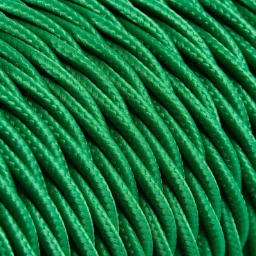 Fil électrique tissu torsadé 2x0.75 mm² Câble Textile Torsadé Vert - 2x0.75mm²