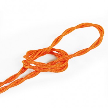 Fil électrique tissu torsadé 2x0.75 mm² Câble Textile torsadé Orange 2x0.75mm² - Fil Electrique Tissu