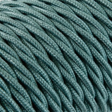 Fil électrique tissu torsadé 2x0.75 mm² Câble Textile Torsadé Vert Sauge - 2x0.75mm²