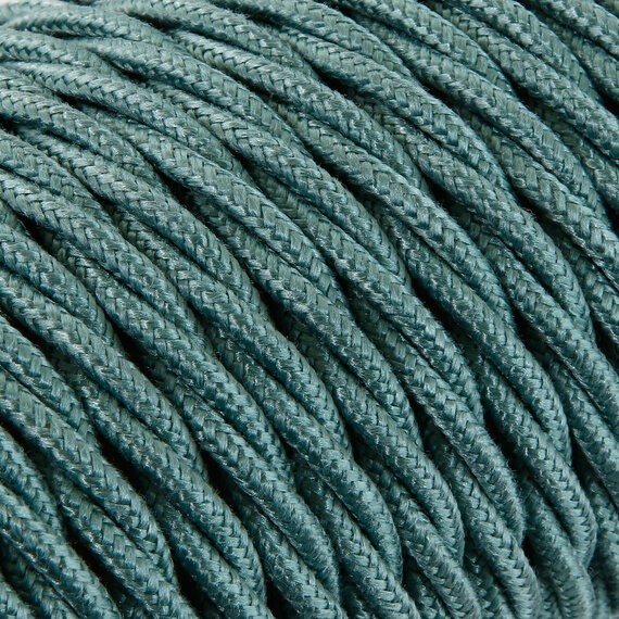 Fil électrique tissu torsadé 2x0.75 mm² Câble Textile Torsadé Vert Sauge - 2x0.75mm²