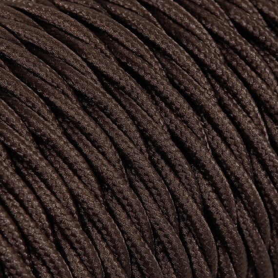Fil électrique tissu torsadé 2x0.75 mm² Câble Textile Torsadé Brun Marron 2x0.75mm² - Fil Electrique Tissu