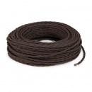 Fil électrique tissu torsadé 2x0.75 mm² Câble Textile Torsadé Brun Marron 2x0.75mm² - Fil Electrique Tissu