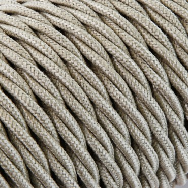Fil électrique tissu torsadé 2x0.75 mm² Câble Textile Torsadé Sable 2x0.75mm² - Fil Electrique Tissu