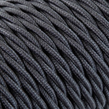 Fil électrique tissu torsadé 2x0.75 mm² Câble Textile Torsadé Gris - 2x0.75mm²