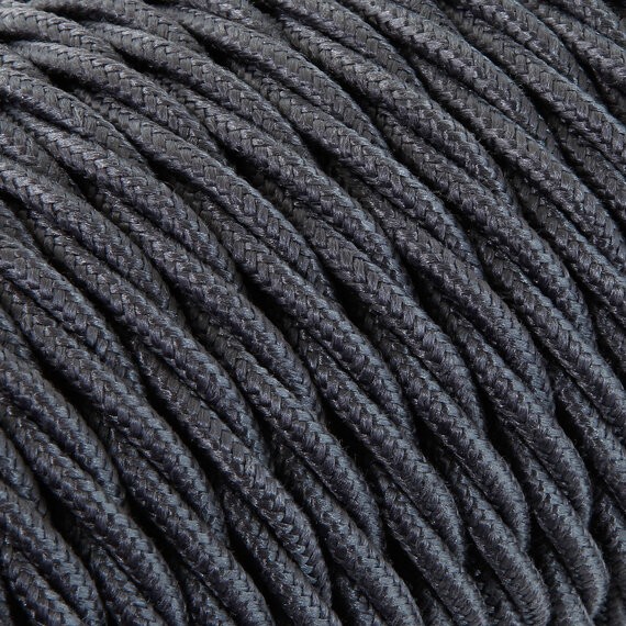 Fil électrique tissu torsadé 2x0.75 mm² Câble Textile Torsadé Gris 2x0.75mm² - Fil Electrique Tissu
