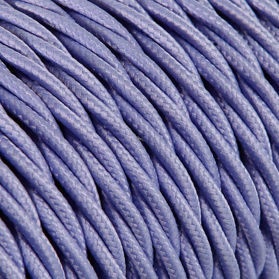 Fil électrique tissu torsadé 2x0.75 mm² Câble Textile Torsadé Lila 2x0.75mm² - Fil Electrique Tissu