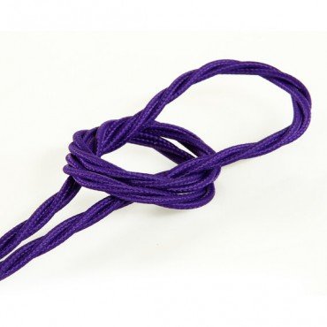 Fil électrique tissu torsadé 2x0.75 mm² Câble Textile Torsadé Violet 2x0.75mm² - Fil Electrique Tissu