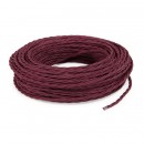 Câbles textiles torsadés 2x0.75 mm² Câble Textile Torsadé Bordeaux 2x0.75mm² - Fil Electrique Tissu