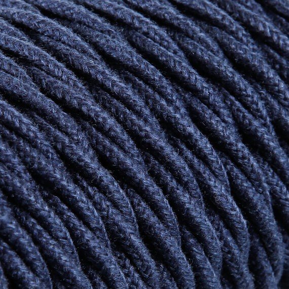 Fil électrique tissu torsadé 2x0.75 mm² Câble Textile Torsadé Jeans 2x0.75mm² - Fil Electrique Tissu