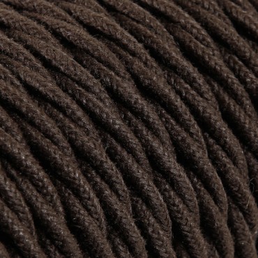 Fil électrique tissu torsadé 2x0.75 mm² Câble Textile Torsadé Marron 2x0.75mm² - Fil Electrique Tissu