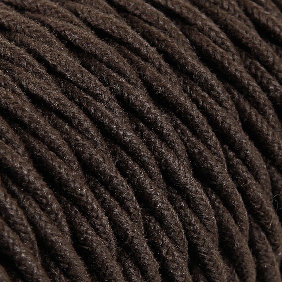 Fil électrique tissu torsadé 2x0.75 mm² Câble Textile Torsadé Marron 2x0.75mm² - Fil Electrique Tissu