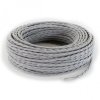 Fil électrique tissu torsadé 2x0.75 mm² Câble Textile Torsadé Gris 2x0.75mm² - Fil Electrique Tissu