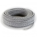 Câbles textiles torsadés 2x0.75 mm² Câble Textile Torsadé Gris 2x0.75mm² - Fil Electrique Tissu