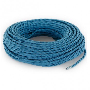 Fil électrique tissu torsadé 2x0.75 mm² Câble Textile Torsadé Turquoise 2x0.75mm² - Fil Electrique Tissu