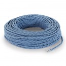 Fil électrique tissu torsadé 2x0.75 mm² Câble Textile Torsadé Bleu Avion 2x0.75mm² - Fil Electrique Tissu