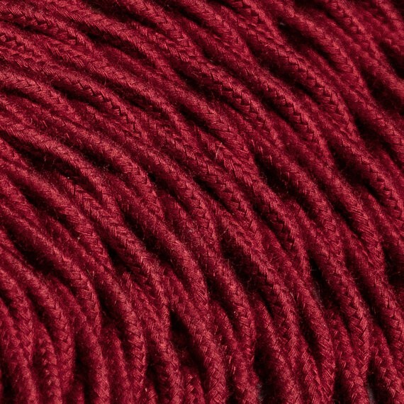 Fil électrique tissu torsadé 2x0.75 mm² Câble Textile Torsadé Rouge Cerise 2x0.75mm² - Fil Electrique Tissu