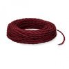 Fil électrique tissu torsadé 2x0.75 mm² Câble Textile Torsadé Rouge Cerise 2x0.75mm² - Fil Electrique Tissu