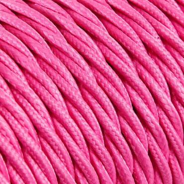 Fil électrique tissu torsadé 3x0.75 mm² Câble Textile Torsadé Rose 3 fils - 3x0.75mm²