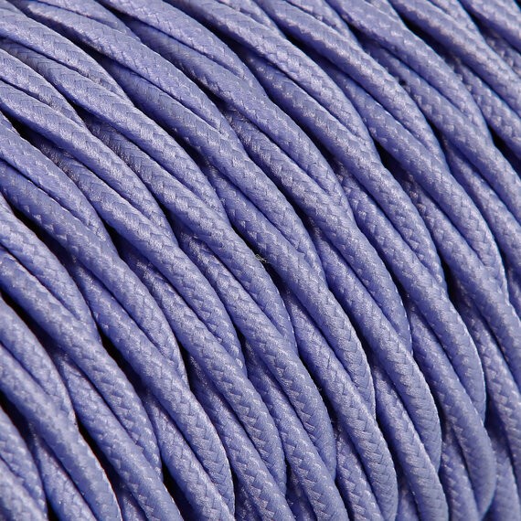 Fil électrique tissu torsadé 3x0.75 mm² Câble Electrique Violet en Textile Torsadé 3x0.75mm² - Fil Electrique Tissu