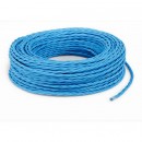 Fil électrique tissu torsadé 3x0.75 mm² Câble Electrique Bleu en Textile Torsadé 3x0.75mm² - Fil Electrique Tissu