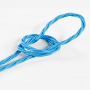 Fil électrique tissu torsadé 3x0.75 mm² Câble Electrique Bleu en Textile Torsadé 3x0.75mm² - Fil Electrique Tissu