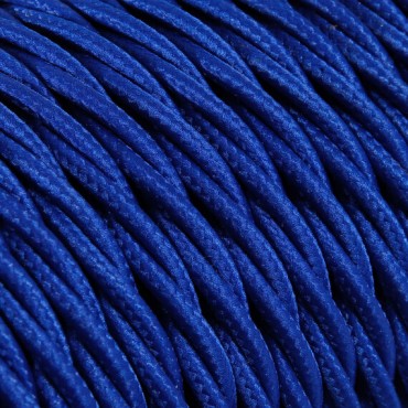 Fil électrique tissu torsadé 3x0.75 mm² Câble Bleu en Textile Torsadé 3x0.75mm² - Fil Electrique Tissu