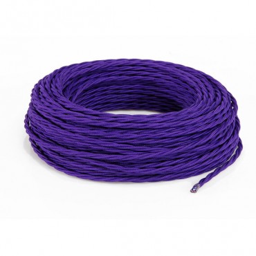 Fil électrique tissu torsadé 3x0.75 mm² Câble Electrique Violet en Textile Torsadé 3x0.75mm² - Fil Electrique Tissu