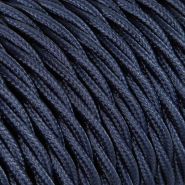 Fil électrique tissu torsadé 3x0.75 mm² Câble Electrique Bleu Abysse en Textile Torsadé 3x0.75mm² - Fil Electrique Tissu