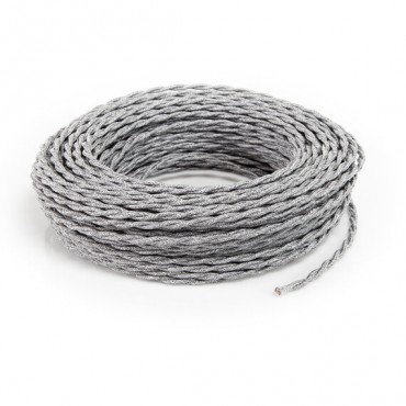 Fil électrique tissu torsadé 3x0.75 mm² Câble Electrique Gris Foncé en Textile Torsadé 3x0.75mm² - Fil Electrique Tissu