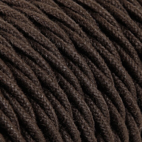 Fil électrique tissu torsadé 3x0.75 mm² Câble Electrique Marron en Textile Torsadé 3x0.75mm² - Fil Electrique Tissu