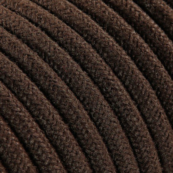 Fil électrique - câble électrique textile grande section Câble Textile Marron 3x1.5mm² - Alliez Style et Puissance dans Vos P...