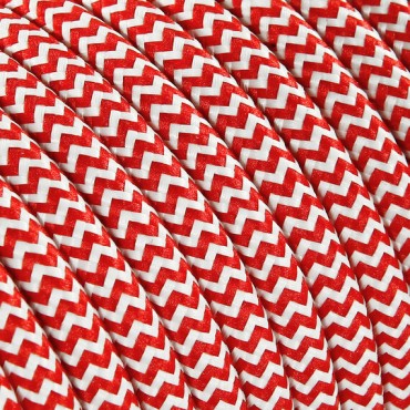Fil électrique - câble électrique textile grande section Câble Textile Blanc et Rouge 3x1.5mm² - Alliez Style et Puissance da...
