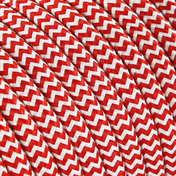 Fil électrique - câble électrique textile grande section Câble Textile Blanc et Rouge 3x1.5mm² - Alliez Style et Puissance da...