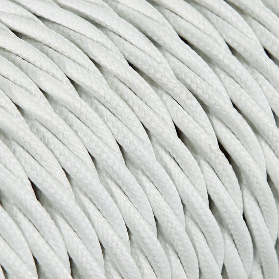 Fil électrique - câble électrique textile grande section Câble Torsadé Textile Blanc 3x2.5mm² - Alliez Style et Puissance dan...