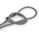 Câbles textiles ronds 3x0.75 mm² Fil Électrique Tissu Noir et Blanc 3x0,75mm² - Câble Électrique Textile de Qualité