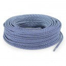 Fil électrique tissu - câble rond 3x0.75 mm² Fil Électrique Tissu Bleu et Blanc 3x0,75mm² - Câble Électrique Textile de Qualité