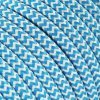 Fil électrique tissu - câble rond 3x0.75 mm² Fil Électrique Tissu Turquoise et Blanc 3x0,75mm² - Câble Électrique Textile de ...