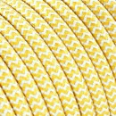 Fil électrique tissu - câble rond 3x0.75 mm² Fil Électrique Tissu Jaune et Blanc 3x0,75mm² - Câble Électrique Textile de Qualité