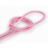 Fil électrique tissu - câble rond 3x0.75 mm² Fil Électrique Tissu Rose et Blanc 3x0,75mm² - Câble Électrique Textile de Qualité