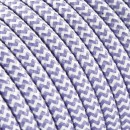 Câbles textiles ronds 3x0.75 mm² Fil Électrique Tissu Violet et Blanc 3x0,75mm² - Câble Électrique Textile de Qualité