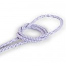 Fil électrique tissu - câble rond 3x0.75 mm² Fil Électrique Tissu Violet et Blanc 3x0,75mm² - Câble Électrique Textile de Qua...